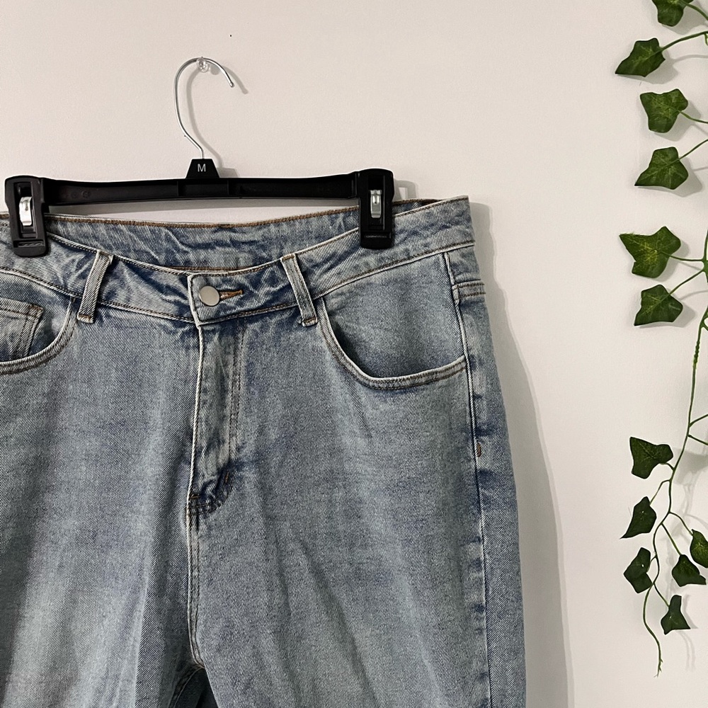Blue Wash Straight Leg Jeans